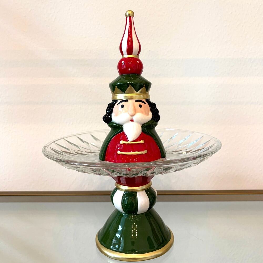 Mark Roberts Nutcracker Glass Serving Plate 8x13 Christmas Holiday
